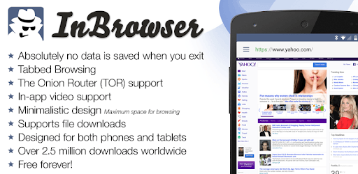 InBrowser - Incognito Browsing PC screenshot